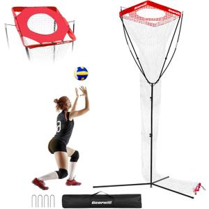 Bearwill Volleyball Setter Trainer Net, Volleyball Training Equipment Adjustable Angle Height 8-13 FT Setter Net, Indoor Outdoor Volleyball Practice Net System for Serving, Spiking and Setting Bearwill Volleyball Setter Trainer Net, Volleyball Training Equipment Adjustable Angle Height 8-13 FT Setter Net, Indoor Outdoor Volleyball Practice Net System for Serving, Spiking and Setting