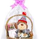 12 Pcs Clear Cellophane Bags 18x30 Inch Cellophane Wrap for Gift Baskets Cello Gift Bags for Easter Basket Stuffers Candy Wedding Party Baby Bridal Shower Wine Bottles Presents