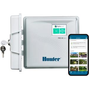 Hunter PRO-HC600 Smart WiFi Irrigation Controller, 6 Zone Outdoor & Indoor Sprinkler Timer, Hydrawise App Compatible, Weather-Based Scheduling, Flow Sensor Ready, Touchscreen