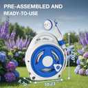 Retractable Garden Hose Reel, Home Hose Reel with10 Patterns Spray Nozzle, Adapts to standard US hose plugs, for Garden Watering, Floor Cleaning, Pet Cleaning, etc (50FT)