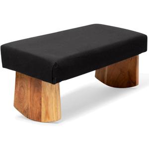 Meditation Bench (Zen Black), Seiza, Sustainable Acacia Wood with Curved Bottom Edges for The Perfect Posture, Meditation Stool, Prayer Bench, Meditation Chair, Yoga Stool