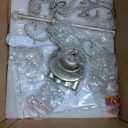 Crystal Chandelier Light Fixture, Modern K9 Crystal Chandeliers for Dining Room 4-Lights Nickel Pendant Ceiling Light Fixture for Entryway Kitchen Island Bathroom Bedroom Living Room, H 21" x W 17.7"