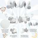 Promise Babe Hanging Car Seat Toys, Stroller Mobile Crib Bar with Bell, Baby Activity Spiral Plush Toys for Boys and Girls (Sheep, Gray)