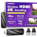 Futureagle Wireless HDMI Transmitter and Receiver 328FT/100M,4K Decode Plug & Play Portable 5G+2.4G Wireless Display Adapter Extender Kit for Video and Audio to Monitor from PC/Projector