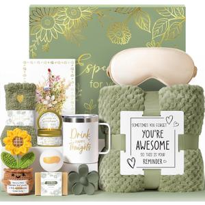 Birthday Gifts for Women Self Care Get Well Soon Gift Baskets, Spa Care Package Thinking of You Gift Set, Sympathy Inspirational Sunflower Mothers Day Easter Gifts for Women Her Mom Friend Sister Wife