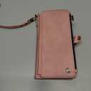 Defencase for iPhone 15 Plus Magnetic Wallet Case Compatible with Magsafe with RFID Blocking Zipper Strap Card Holder for Women Men, PU Leather Detachable Case for iPhone 15 Plus (6.7 inch), Rose Pink