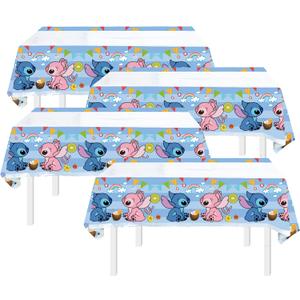 2 x Pack of 4 Party Tablecloth Cartoon 70x42 Inch Birthday Cartoon Table Cloth 70" x 42" Baby Shower Decorations for Birthday Tablecovers for Celebration Table Cover Party Supplies Decorations