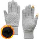 ACUSHLA Merino Wool Gloves for Men & Women - Fleece-lined Touchscreen Thick Warm Winter Glove Liner for Cold Weather (X-Large, Light Grey)