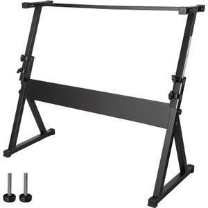Piano Keyboard Stand - Z Style Adjustable and Professional Heavy Duty Piano Stand - Fits 61-88 Key Digital Pianos - Sturdy Music Keyboard Stand with More Comfortable Legroom (Black)