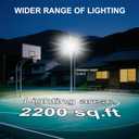 loyoele Solar Street Light with Pole Mount, Dusk-to-Dawn Outdoor LED, 300000 LM, 7000K IP67 Waterproof, Adjustable Modes, for Yard, Parking Lot, Street, Pathway