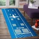 Blue White Runway Runner Area Non Slip Rug, Airport Rugs, Aircraft Carpet, Airplane Carpets, Aviation RM1205 (60x200Cm//23x78 inch)