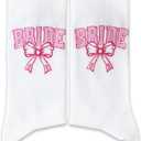Pink Heart Bride Socks Collection  Bride & Team Bride Embroidered Wedding Socks for Women, Bachelorette Party Gifts