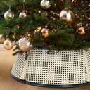 SUNNYPARK Metal Christmas Tree Collar Decoration, 23.5 Inches Diameter Indoor Outdoor Cream Tree Collar for Artificial Trees Christmas Tree Ring for Holiday Party Decoration