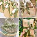 5 x Sage Green Satin Ribbon Thin Gift Ribbons 5/8 inch x 25 Yards, Sage Halloween Ribbon for Crafts, Gift Wrapping, Wedding Decor Floral Bouquet DIY Cake Decor