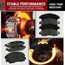 SIPAUTEC-Front & Rear Ceramic Brake Pads Replacement For 2014 2015 2016 2017 2018 2019 2020 2021 2022 Jeep Cherokee With Dual Piston Front Caliper