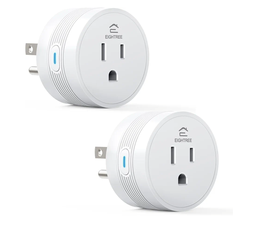 EIGHTREE Smart Plug 2025 Upgrade to 15A, Bluetooth & Wi-Fi Outlet Plug Dual Connection, Voice Control, Remote Control Outlet Timer Indoor, Smart Plugs That Work with Alexa & Google, 2.4GHz Wi-Fi Only