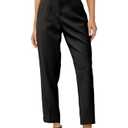JEAAMKSSER Women's High Waisted Business Trousers Straight Leg Pleated Office Slacks Pants Black  XL