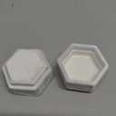 BLUTETE Hexagon Velvet Jewelry Single Slot Ring Box Engagement Wedding Box Keepsake Box Bridal Photo Ring (White)