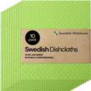 Swedish Wholesale Swedish DishCloths for Kitchen- 10 Pack Reusable Paper Towels Washable - Eco Friendly Cellulose Sponge Microfiber Dish Cloths - Kitchen Essentials - Lime
