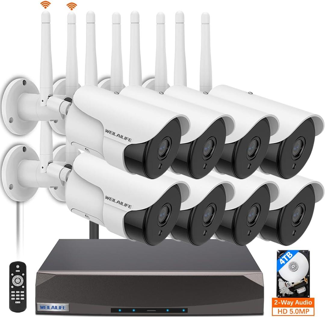 Weilailife 8CH 1080P System+8pcs 960P Cameras HDD Type SATA 3.5 inch 3TB HDD