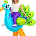 KOOY Inflatable Costume for Adult,Peacock Halloween Costumes Air Blow up Costumes for Women Girls, Funny Ride on Peacock Costume, Inflatable Suit for Men Halloween Party Size L