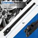 16-Inch Dual Drive Breaker Bar, 3/8" and 1/2" Drive, 360 Rotatable Head with Spring-Loaded Detent Ball