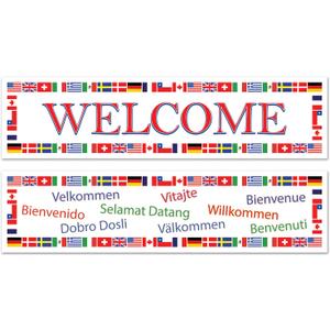 International Welcome Banners (asstd designs) Party Accessory (1 count) (2/Pkg)