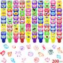 Kosiz 200 Pcs Assorted Stamps for Kids Bulk Teacher Self Ink Kids Assorted Stamps for Birthday Gifts Party Favors Supplies Game Prizes(Cute Style)