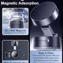 2026 Magnetic Car Phone Mount, Vacuum Suction Dashboard Mount with Adjustable Angle, Magnetic Phone Holder, Black.