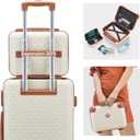 Joyway Carry on Luggage Sets 3 Piece with Spinner Wheels,Hardside 20 Inch Carry-on Suitcase 22x14x9 Airline Approved with Combination Lock, Beige