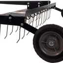 Brinly 48" Tow Behind Grass Dethatcher, Removes Thatch on Large Lawns in Less Time - Flat Black