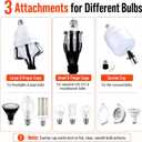 Kyxeuo Telescoping Light Bulb Changer for High Ceilings 26FT Reach, 5-20FT Pole,Tall Ceiling Light Bulb Changer with Baskets & Suction Cup Extended Pole Light Bulb Changer for Recessed Lights