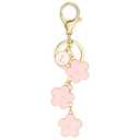 3 x XGALBLA Women's Flower Keychain, Cute Flower Initial Letter L Keychain, Bag Charms Enameled Keychain Handbags Purse Accessories(Pink L)