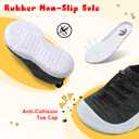 FEETCITY Toddler Slip On Shoes Boys Girls Wide Toddler Tennis Shoes Sports Walking Sneakers (Dark Grey)