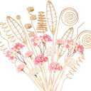 Queekay 32 Pcs Reed Diffuser Sticks Set Include 21pcs Natural Rattan Wood Beads, 11 Style Fragrance Diffuser, Rattan Reed Fragrance Replacement for Home(Pink Color)