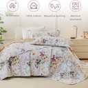 Sanracie Oversized King Bedspread(120"x120"),100% Cotton Floral Quilt Set 3Pcs Soft Lightweight Yellow Wild Flower Botanical Printed Pattern Oversized King Quilt Bedding Coverlet for All Seasons
