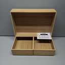 3-Piece Large Bamboo Storage Box Set, 3.1 in High Stackable Deep-Drawer Organizer for Kitchen Cutlery, Cookware, Utensils & Knives, Exquisite Durable Lidless Wooden Bin (14.6"x10.2"*1+10.2"x7.3"*2)