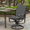 Arden Outdoor Midback Chair Cushion, 18x36.5, Black Demi Tile | Dining Chair Cushion, Rain-Proof Seat Pad, Fade-Resistant, Mold and Mildew Resistant, 18 x 16.5