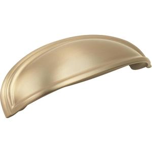 Amerock | Cabinet Cup Pull | Golden Champagne | 3 inch. (76 mm) & 4 inch. (102 mm) Center to Center | Ashby | 1 Pack | Drawer Pull | Drawer Handle | Cabinet Hardware