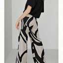 SweatyRocks Women's Wide Leg Pants High Waisted Palazzo Pants Casual Loose Trousers (Beige, L)
