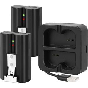 Hiweld 2-Pack 6040mAh Rechargeable Battery with Dual Charger Station for Ring Video Doorbell 2/3/3Plus/4, Stick Up Cam & Spotlight Cam  Compatible Replacement Power Kit