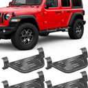4 Pcs Rock Rails Side Steps Running Boards Fit for 2018-2025 Jeep Wrangler 4 Door & 2020-2025 Gladiator 4 Door with OEM Rock Rails