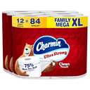 Charmin Ultra Strong Clean Touch Toilet Paper, 12 Family Mega XL Rolls = 84 Regular Rolls