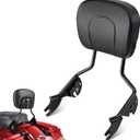 Amazicha Passenger Sissy Bar Backrest, Quick Release Rear Backrest Sissy Bar Fit for Harley Davidson Touring Road King Street Glide Electra Glide Road Glide 2009-2024, Black-flag