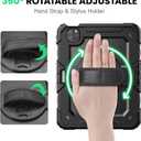 SEYMAC Case for iPad Pro 11 Case 4th/ 3rd/ 2nd/ 1st Gen (2022/2021/2020/2018), Full-Body Shockproof Protective Case with Screen Protector, 360 Rotating Stand and Hand/Shoulder Strap, Black