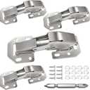 BESTEEL 4 Pack Hidden Hinges Soft Close Surface Mount Kitchen Cabinet Hinges, Concealed Cabinet Hinge for Cabinet Doors Frameless,No Pre-drilled for Kitchen Cupboard, Surface Mount Hinge