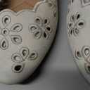 FRACORA Women's Ballet Flats Black PU Leather Dress Shoes Comfortable Round Toe Slip on Flats with Breathable Eyelets 37