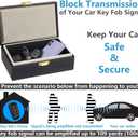TICONN Faraday Box, Car Key Fob Protector, PU Leather Faraday Cage Signal Blocker for Keyless Fob, RFID Signal Blocking Pouch Cage (Black Slim)