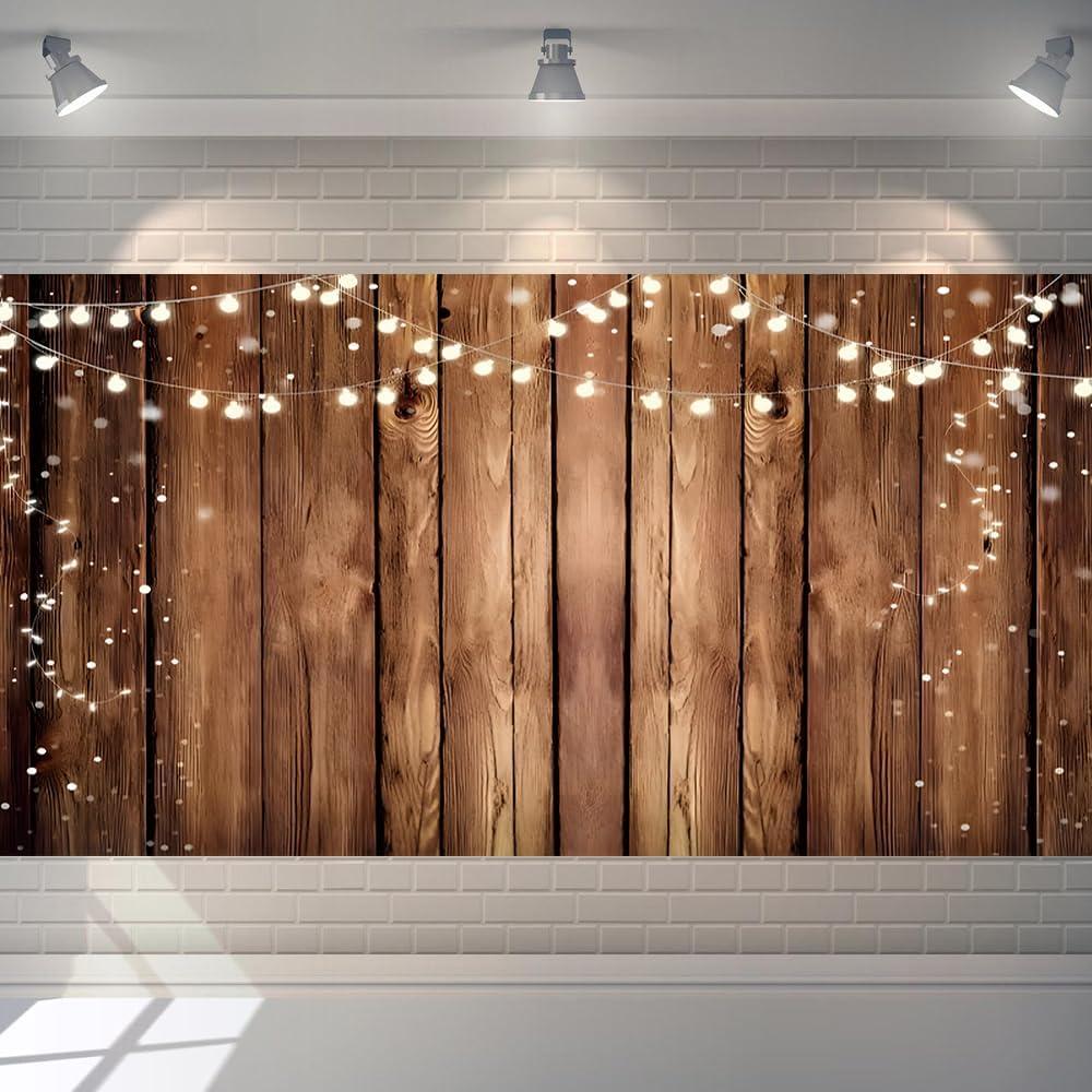 Wood Photo Backdrop For Photoshoot 20x10ft Brown Rustic Wood Photography Backdrops Birthday Newborn Party Wooden Background Decorations Banner Photo Props