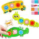 Easter Basket Stuffers for Teens 7PCs Fidget Popper Baby Sensory Toys for Travel,Sensory Toy for Kids with Autism,Pop Fidget Toy,Autistic Gifts for 36+Month,Airplane Car Travel Toys for Toddlers